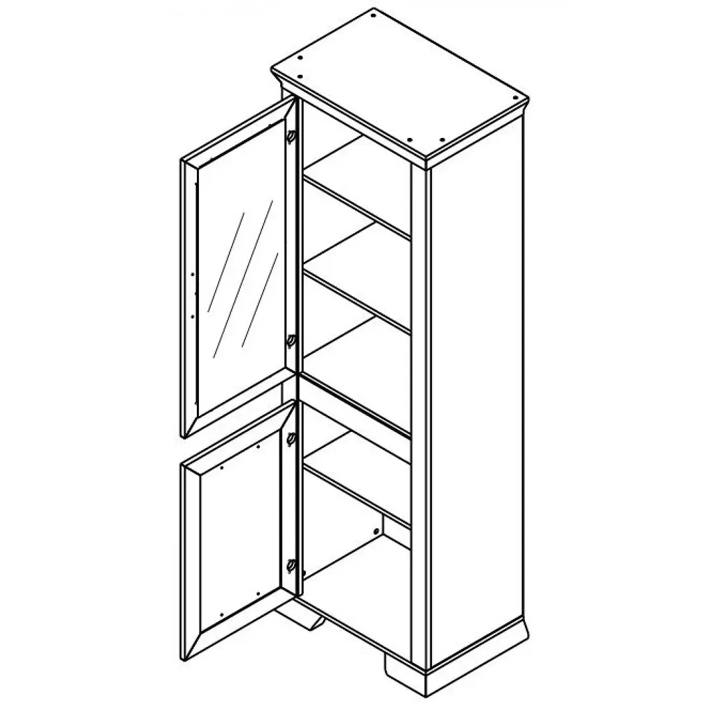 Пенал-вітрина Gerbor Марсель REG1D1W Ясен сніжний/Дуб сонома трюфель (GRB-1065) - фото 2