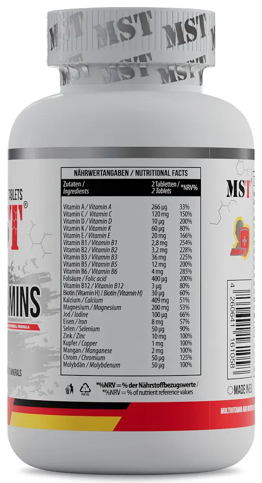 MST® Комплексні Вітаміни 13 Вітамінів і 10 Мінералів All Vitamins - 120 таблеток - фото 2