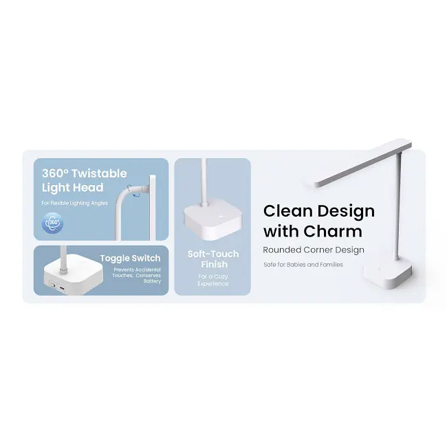 Настільна лампа акумуляторна Yeelight Rechargeable Desk Lamp YLYTD-0039 біла YLYTD-0039 - фото 4
