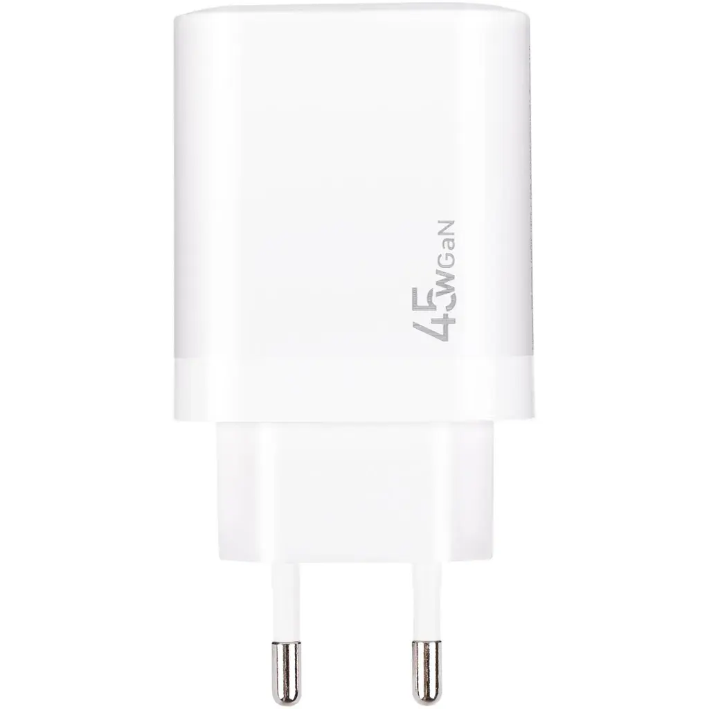 Зарядний пристрій XoKo 1xUSB-C PD45W + 1xUSB QC3.0 GaN white (XK-QC-450) - фото 6