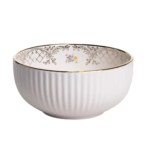 Столовый набор посуды тарелок и чашек 32 предмета на 6 персон Золотой Кант фарфоровый Yiwu TH-32 - фото 4