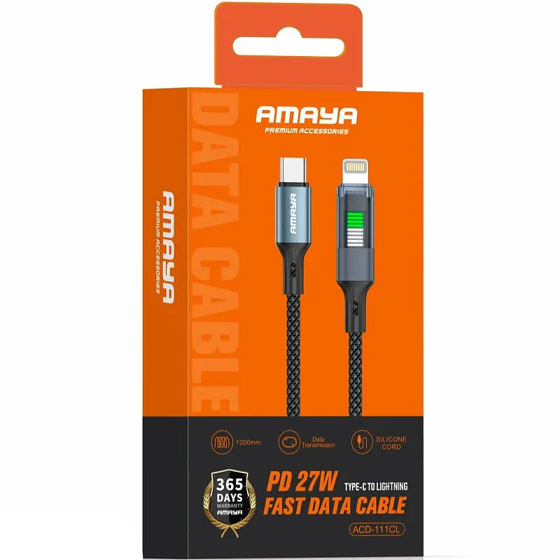 Дата кабель Amaya 111CL Type-C to Lightning 27W (1.2m) Black - фото 2