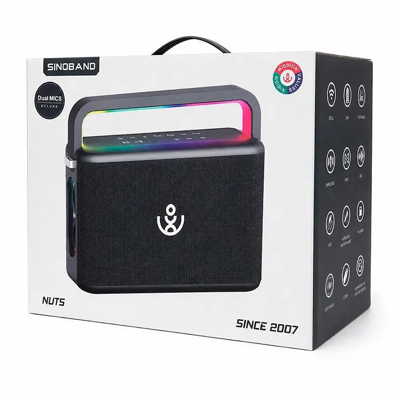 Акустика-караоке Xdobo Nuts (with 2 MIC) BT5.3, 120W, USB/AUX/TF, 20h - фото 2