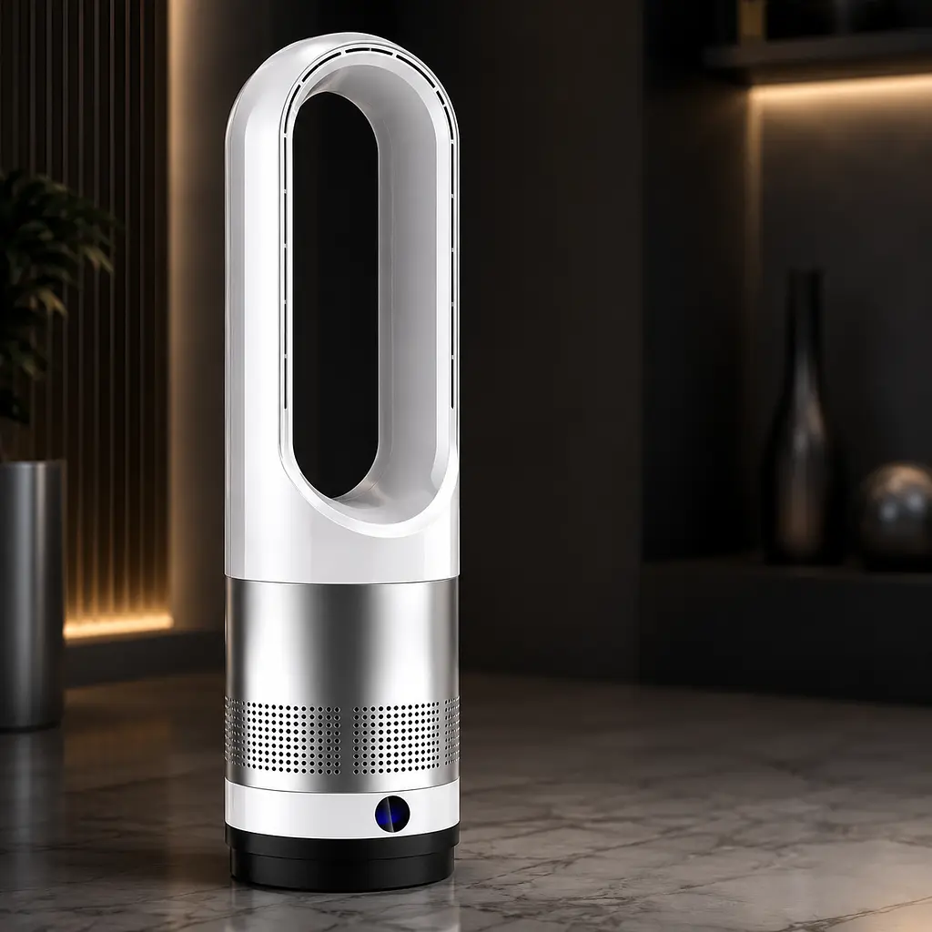 Мобільний безлопатевий вентилятор Germatic LED 1200W / Кондиціонер підлоговий 2в1 з обігрівом та охолодженням AM-018JR сенсор, пульт ДК, автоповорот 80° - фото 5