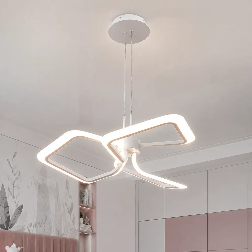 Компактна біла дизайнерська LED люстра на 3 рамкові плафони Artlight 2406-3DS-WH