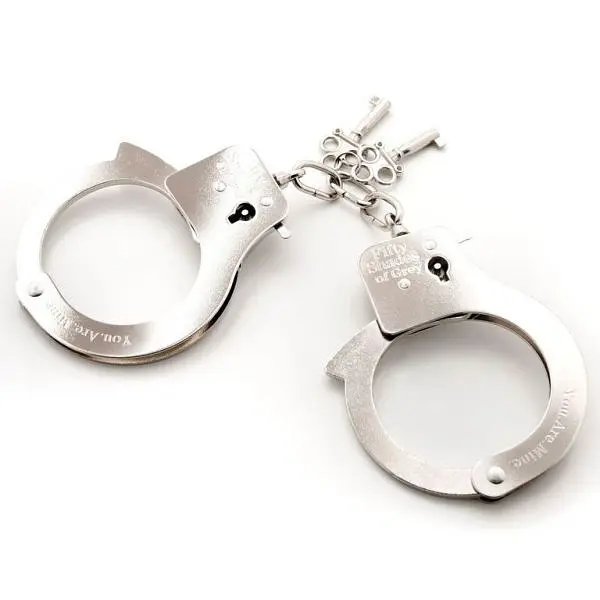 Металеві наручники для пристрасного сексу Fifty Shades of Grey You. Are. Mine., 26.7 см - фото 4