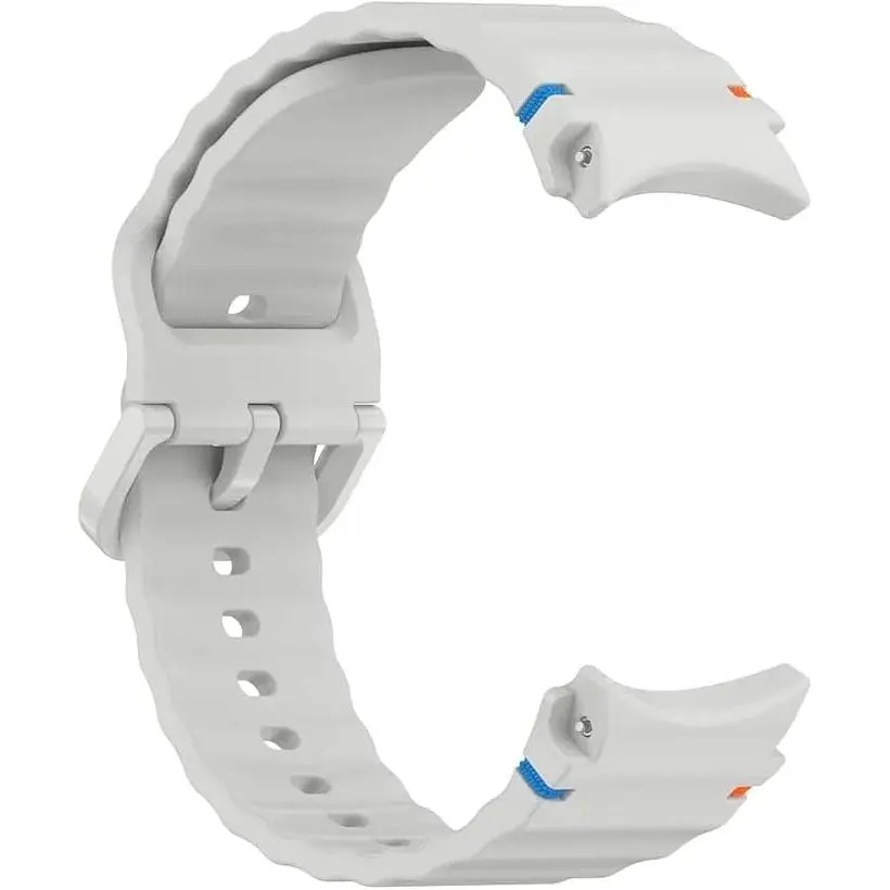 Силіконовий ремінець BeCover Ribbed Tape для Samsung Galaxy Watch (20 mm) 3 41 mm/4 40mm-44mm/5 40-44mm/6 40-44mm/7 40-44mm Lite Gray (712045) - фото 2