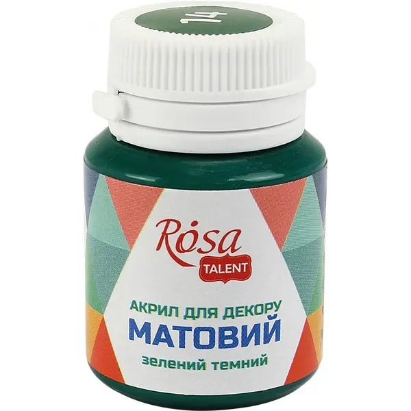 Акрил для декору Rosa Start 20мл матовий зелений темний 20014/9160 - фото 2