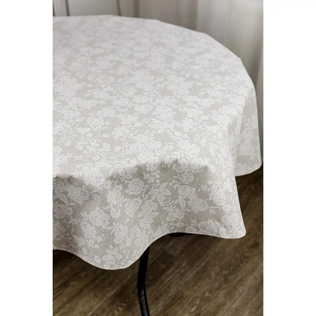 Скатертина Прованс Simfoni Мереживо кругла D-136 см бежева (33613) - фото 2