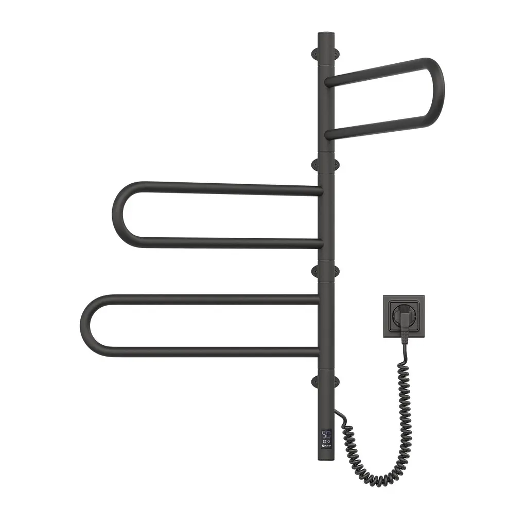 Електрична рушникосушка Navin Fouette 480x800 Sensor з таймером, чорний муар 00-044050-5080, Чорний матовий, Електронний - фото 2