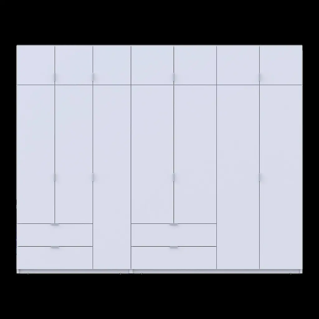 Розпашна Шафа для одягу Doros Лукас Білий 3+4 ДСП 300х50х240 (42005130) - фото 4