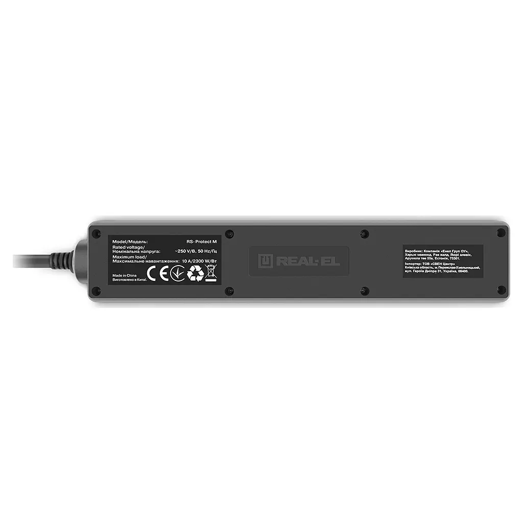 Мережевий фільтр живлення REAL-EL RS-PROTECT M 10m, black (EL122300037) - фото 8