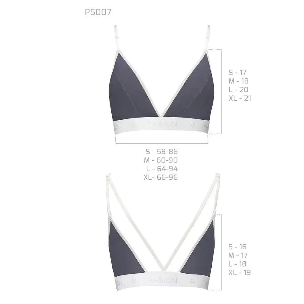 Спортивный топ с двойными бретелями Passion PS007 TOP dark grey L - фото 3