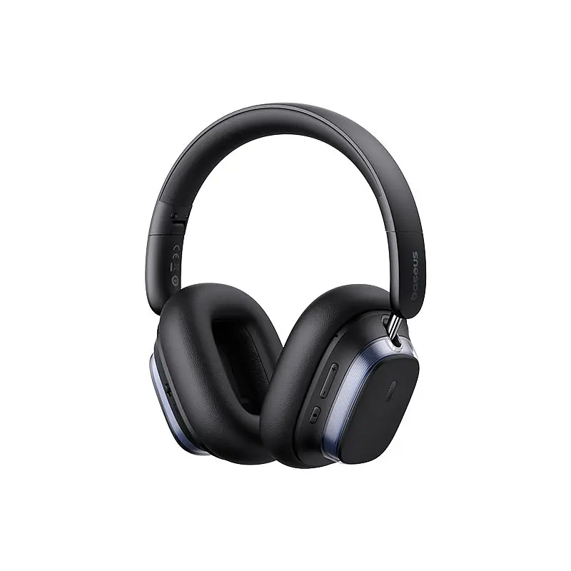 Накладные наушники Baseus Bowie H1s, Noise-Cancellation Wireless Headphones, BT5.4, ANC, 800mAh, 60h, 120h, black - фото 2