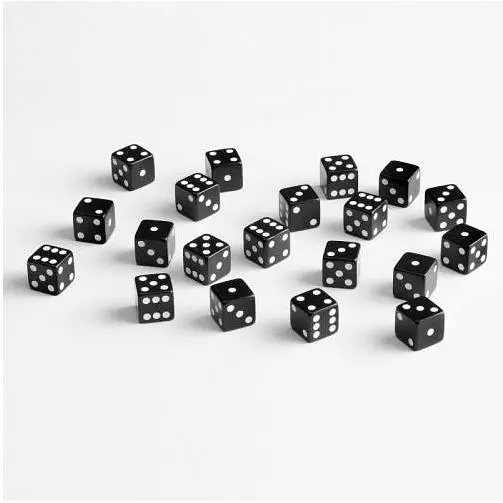 Набір кубиків Q-Workshop Full Pack of D6: Black&White (20 шт.) (S20601) - фото 2