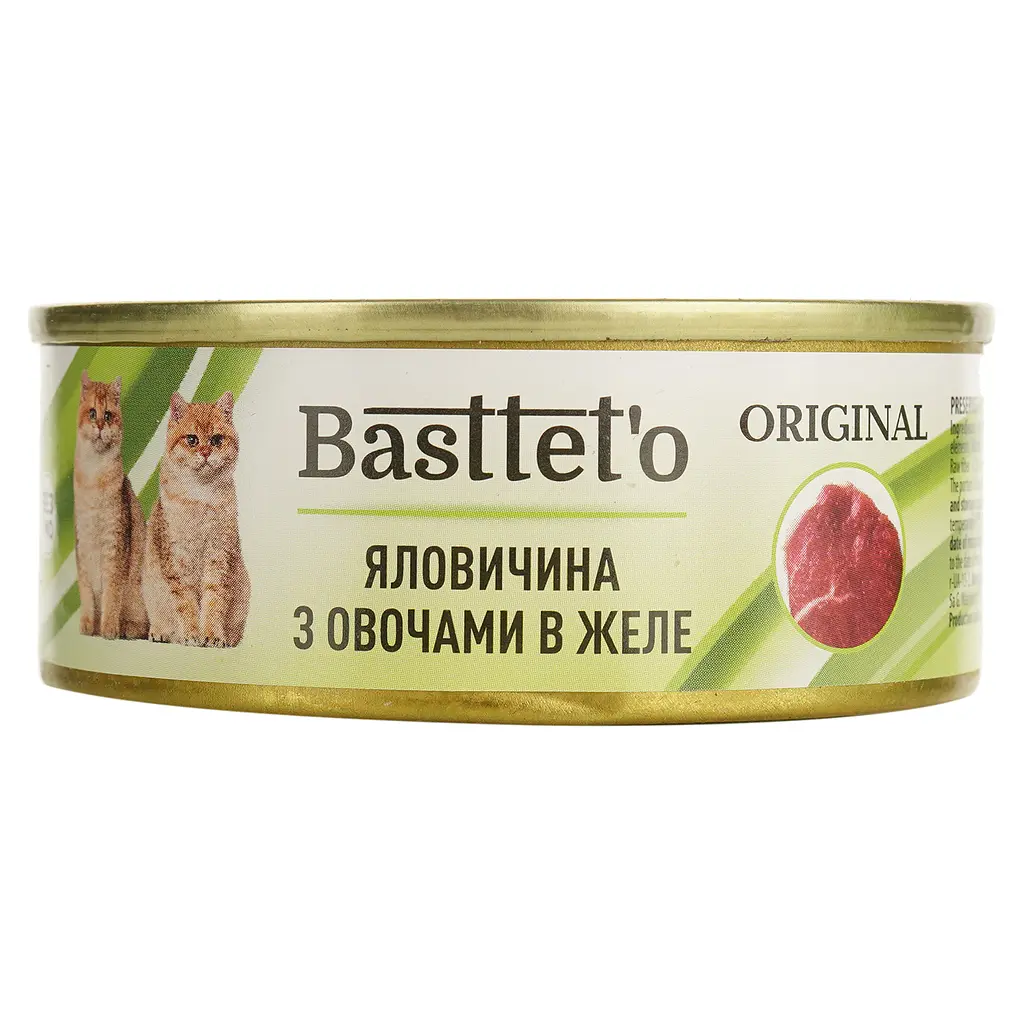 Вологий корм для котів Basttet'o Original яловичина з овочами в желе 85 г - фото 2