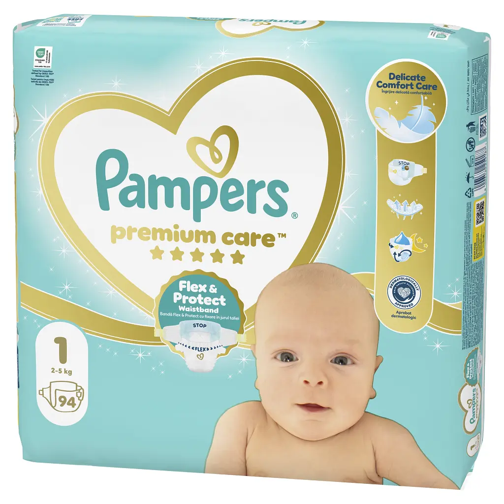 Підгузки Pampers Premium Care Розмір 1 (2-5 кг) 94 шт (8006530259187) - фото 2