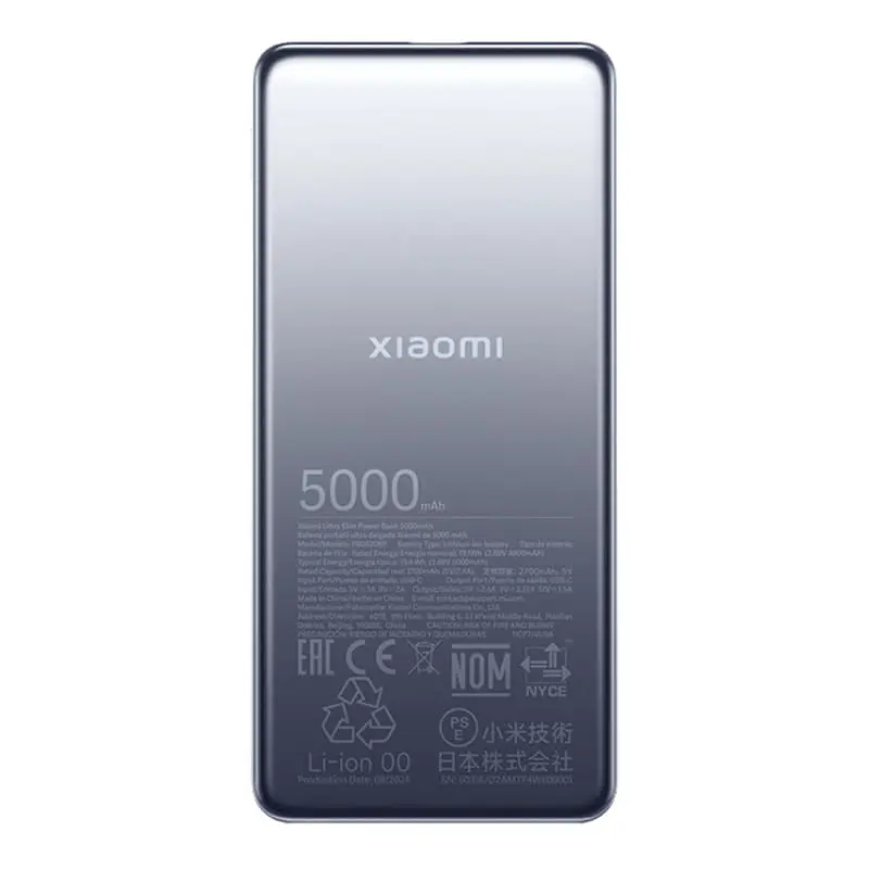 Портативна батарея Power Bank Xiaomi5000mAh 18W Ultra Slim BHR9535GL Grey - фото 3