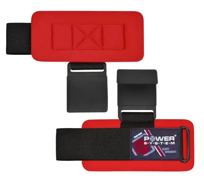 Гаки для тяги на зап'ястя Power System PS-3310 Hardcore Hooks Black/Red (PS-3310_Black-Red) - фото 2