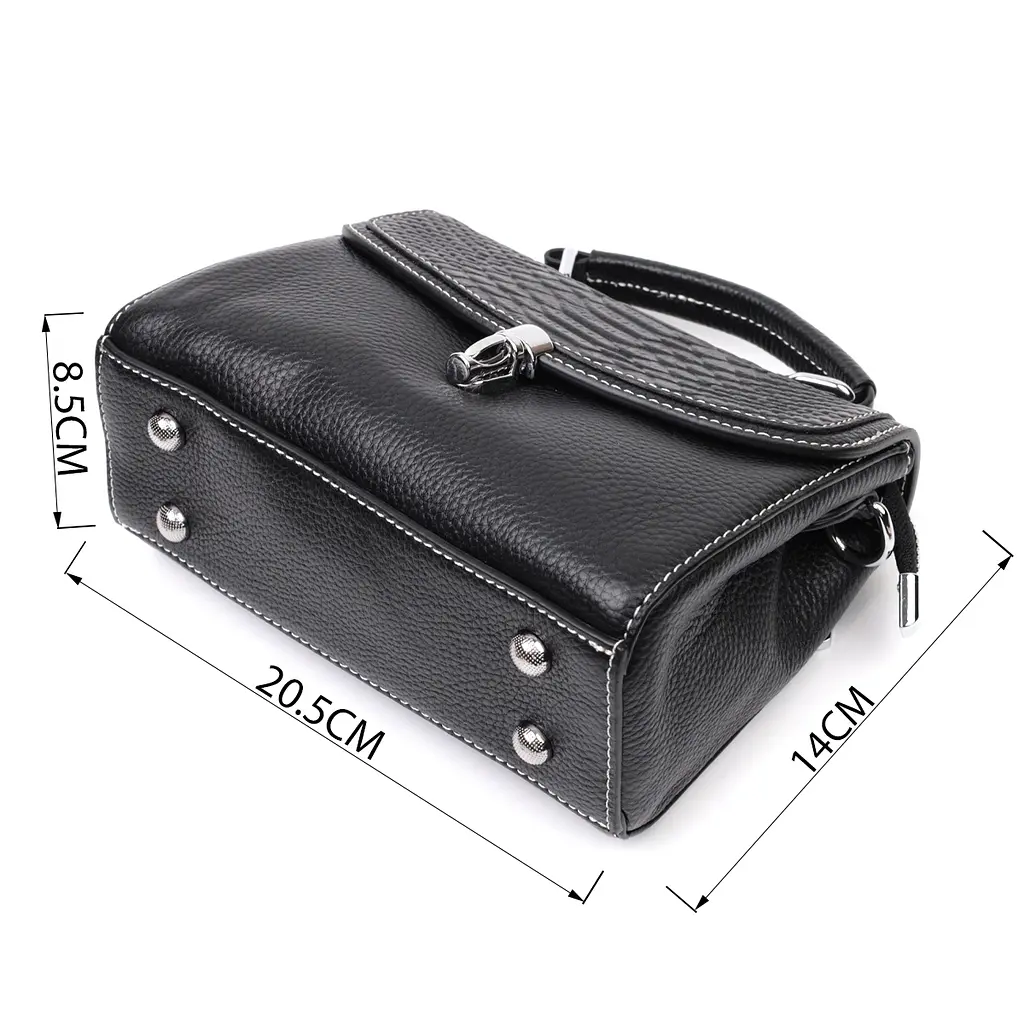 Шкіряна сумка для жінок Vintage з клямкою 19х15х9 см sum0029039 - фото 3