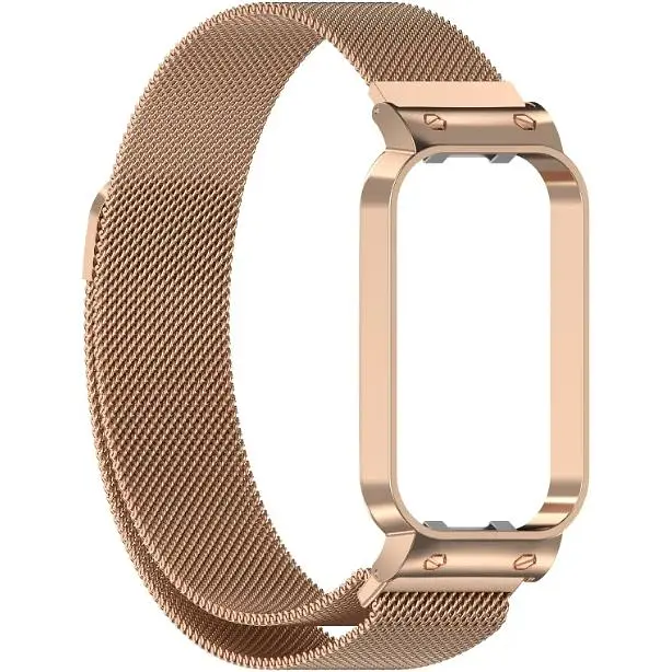 Ремінець-бампер DK для Xiaomi Redmi Smart Band 2 Metal Milanese Loop Magnetic (016244) (rose gold) - фото 2