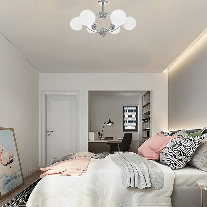 Люстра потолочная Brille в спальню E27 60W CH (LK-578C/6) - фото 4