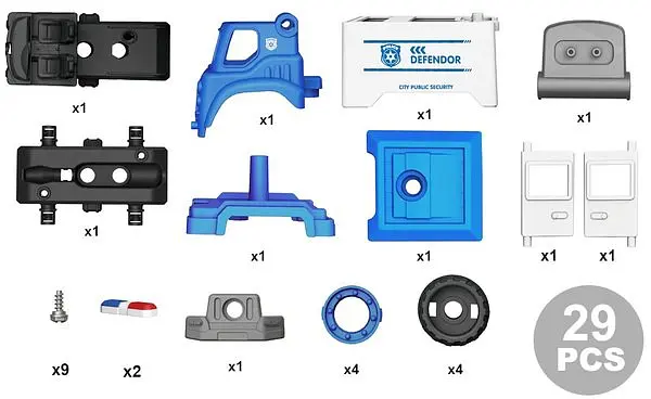 Конструктор DIY Spatial Creativity Полицейская машина LM9023, синий (CJ-1614174) - фото 3