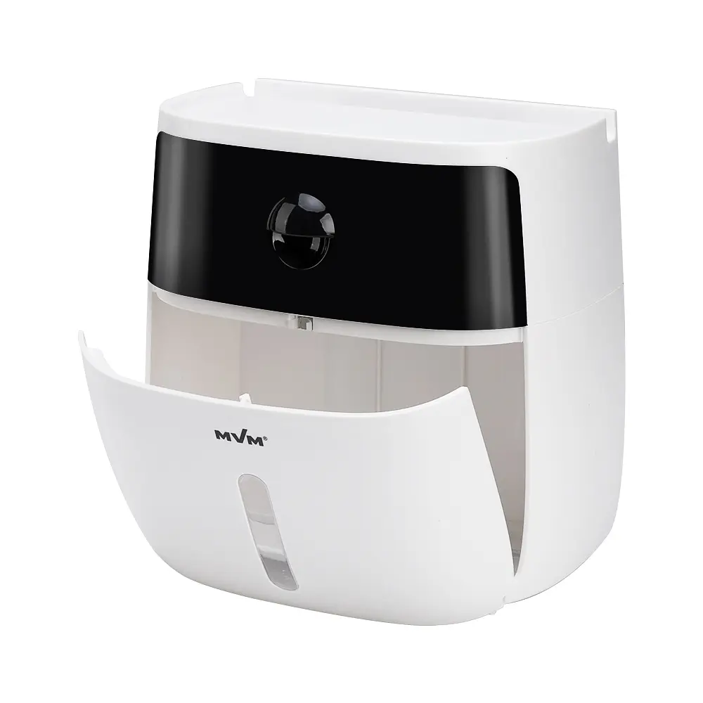 Тримач для туалетного паперу МВМ My Home BP-16, клейкий, білий з чорним (BP-16 WHITE/BLACK) - фото 2