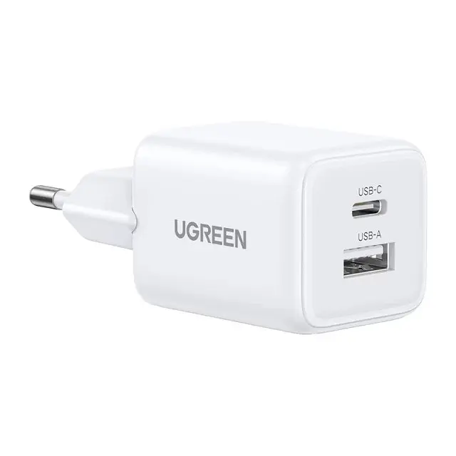 Мережевий зарядний пристрій UGREEN X514 20W 2-Port GaN Fast Charger EU Білий - фото 3