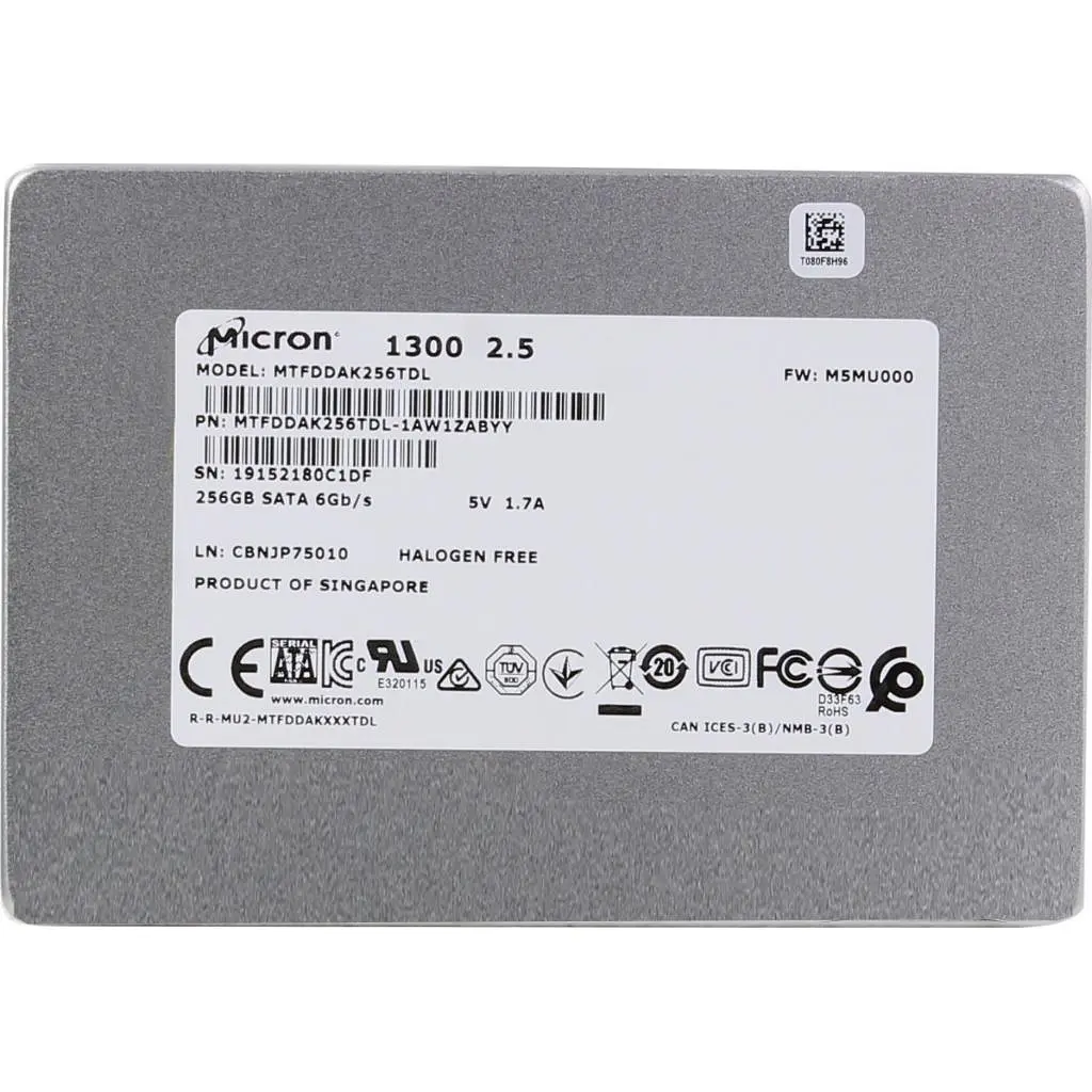 Накопичувач SSD Micron Sata 2.5" 256Gb (MTFDDAK256TDL) Б/в
