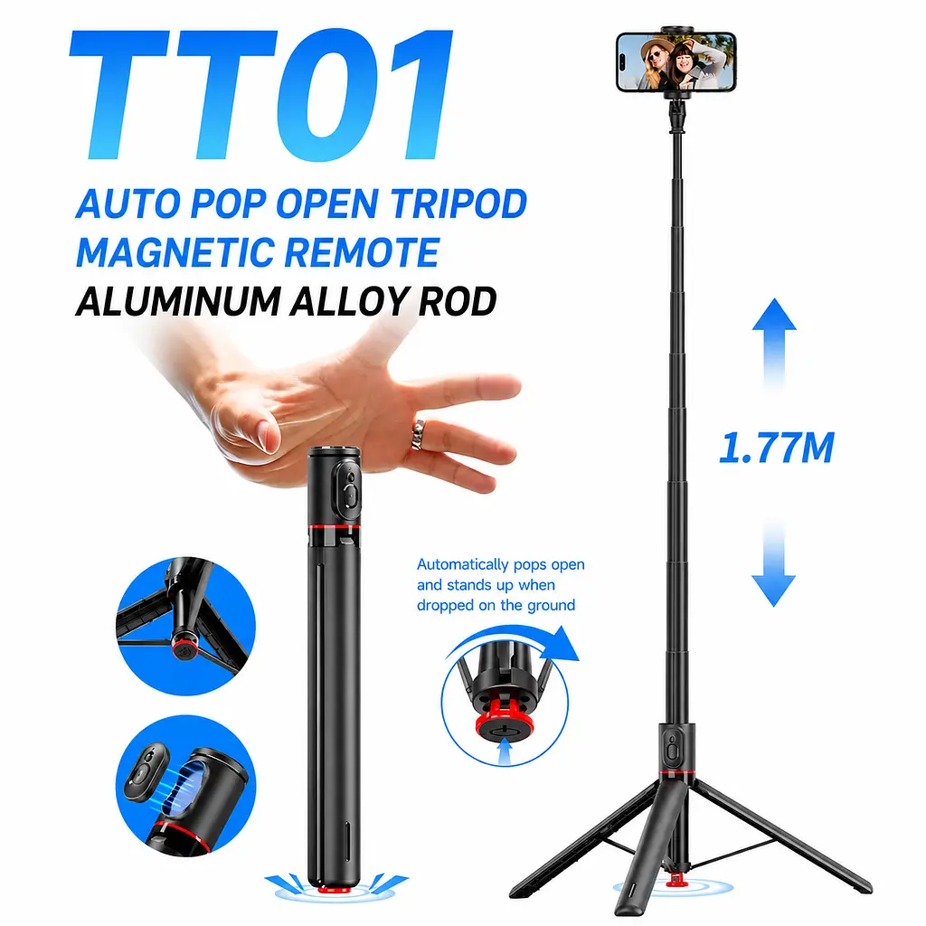 Монопод-штатив TT01 Multifunction 1770 мм з Bluetooth-пультом - фото 8