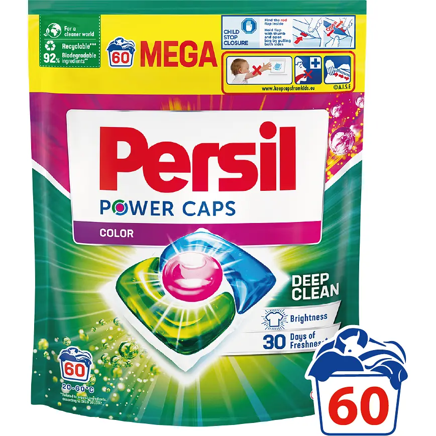 Капсули для прання Persil Power Caps Color Deep Clean 60 циклів прання