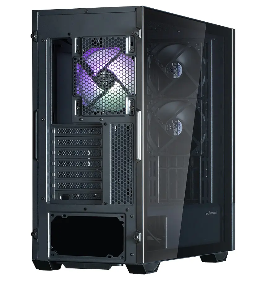 Корпус Zalman Z10 DS Black Mid Tower без БП для ATX / Micro ATX / Mini ITX 1xType-C / 2xUSB 3.0 макс. CPU - 173 мм / VGA - 395 мм 1x120 мм ARGB / 2x120 мм 15.6` LCD екран (1920x1080) бічна панель із загартованого скла - фото 4