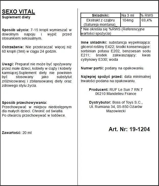 Збуджувальні краплі Ruf Aphrodict SexoVital 20 мл - фото 2