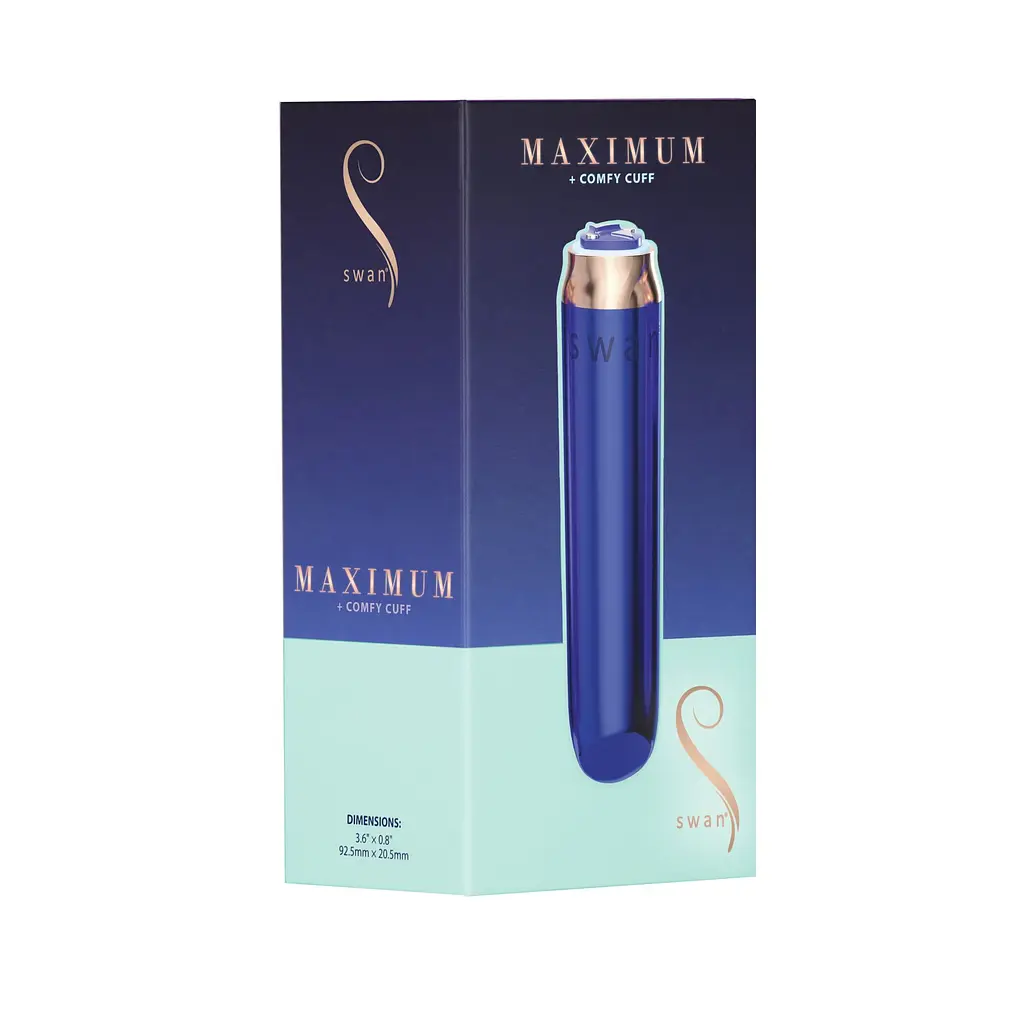 Віброкуля Swan Maximum + Comfy Cuff Blue, суперпотужна, різна інтенсивність, силіконова манжета - фото 8