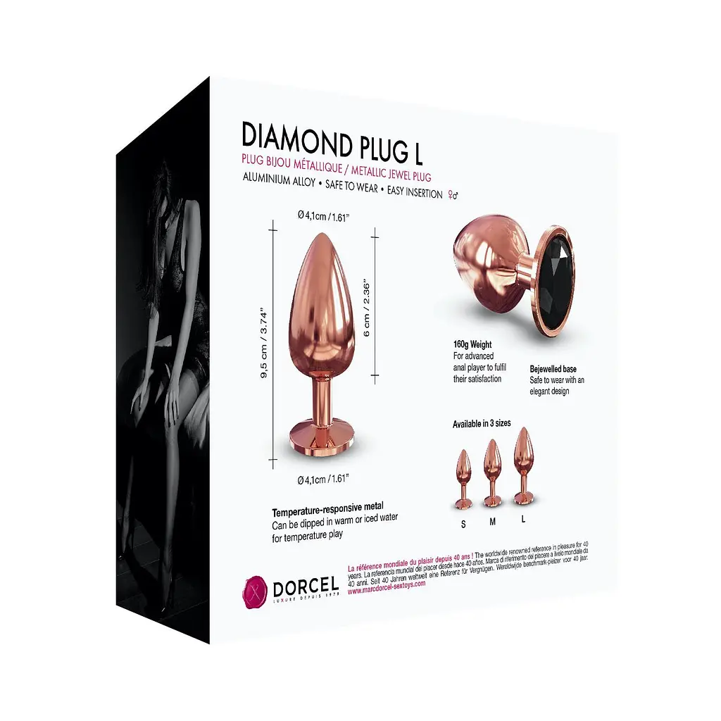 Анальная пробка с кристаллом Dorcel Diamond Plug L 9.5 см (бронзовый) - фото 5