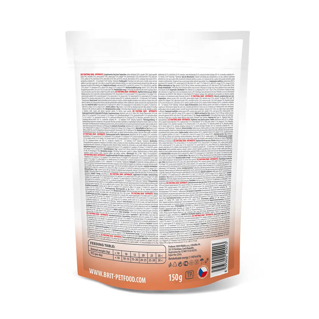 Лакомство для собак Brit Care Functional Snack Antiparasitic с лососем 150 г - фото 2