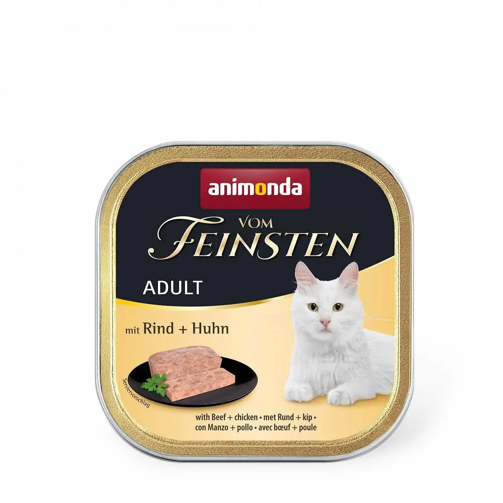 Вологий корм для кішок Animonda Vom Feinsten Adult with Beef + Chicken з яловичиною та куркою 100 г (арт.AM-83208)