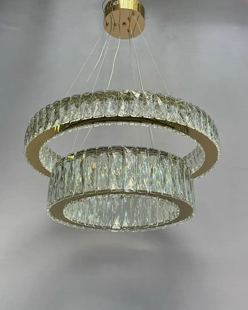 Підвісна LED люстра кільця з кришталем Linisoln 575-60*45 - фото 3