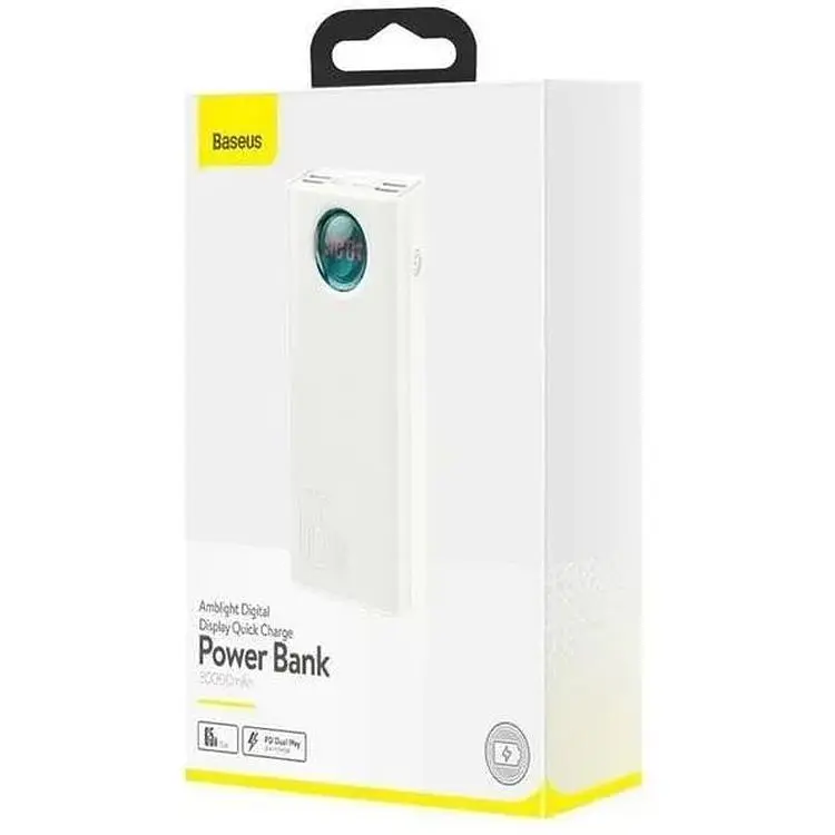 Портативная батарея Baseus Amblight Digital Display 30000 mAh 65W PPLG-A02 White - фото 5