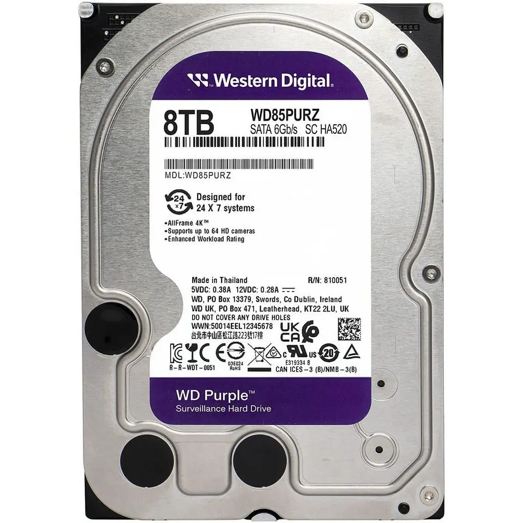 Жесткий диск 3.5` WD Purple 8TB SATA 256MB (WD85PURZ) [141092] - фото 3