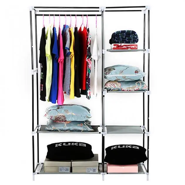 Тканинна шафа для речей Storage Wardrobe 88105 складаний гардероб 2 секції, 105 х 45 х 170 см - фото 3