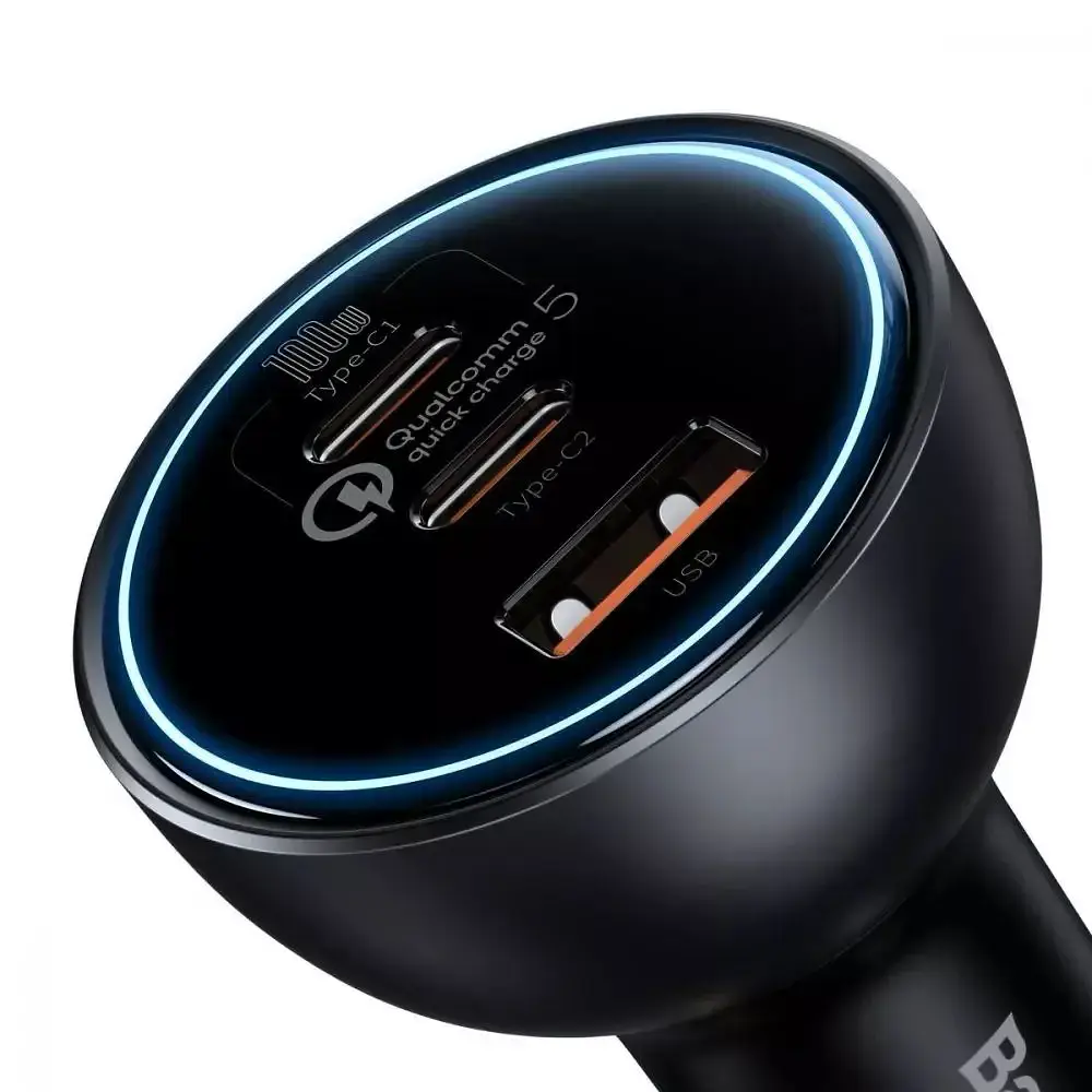 АЗУ Baseus Qualcomm Quick Charge 5 Technology Multi-Port Fast 100W USB+2Type-C+Cable Type-C TZCCZM-0G Black - фото 3