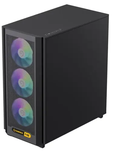Корпус GameMax F46, Black, без БЖ, Mini Tower, ATX / Micro ATX / Mini ITX, Type-C / 2xUSB 3.0, макс. CPU - 169 мм / VGA - 350 мм, 4x120 мм ARGB, боковая панель из закаленного стекла - фото 8