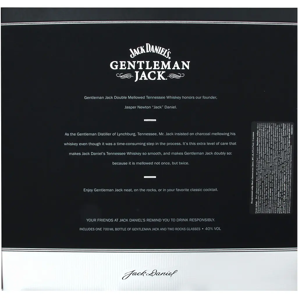 Уценка. Набор виски Jack Daniel's Gentleman Jack 40% 0.7 л + 2 стакана - фото 3