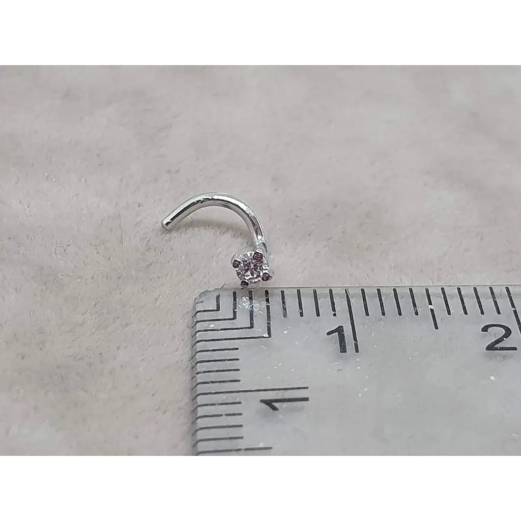 Золотая серьга-пирсинг Астор в нос с фианитом. 2182121Б - фото 6