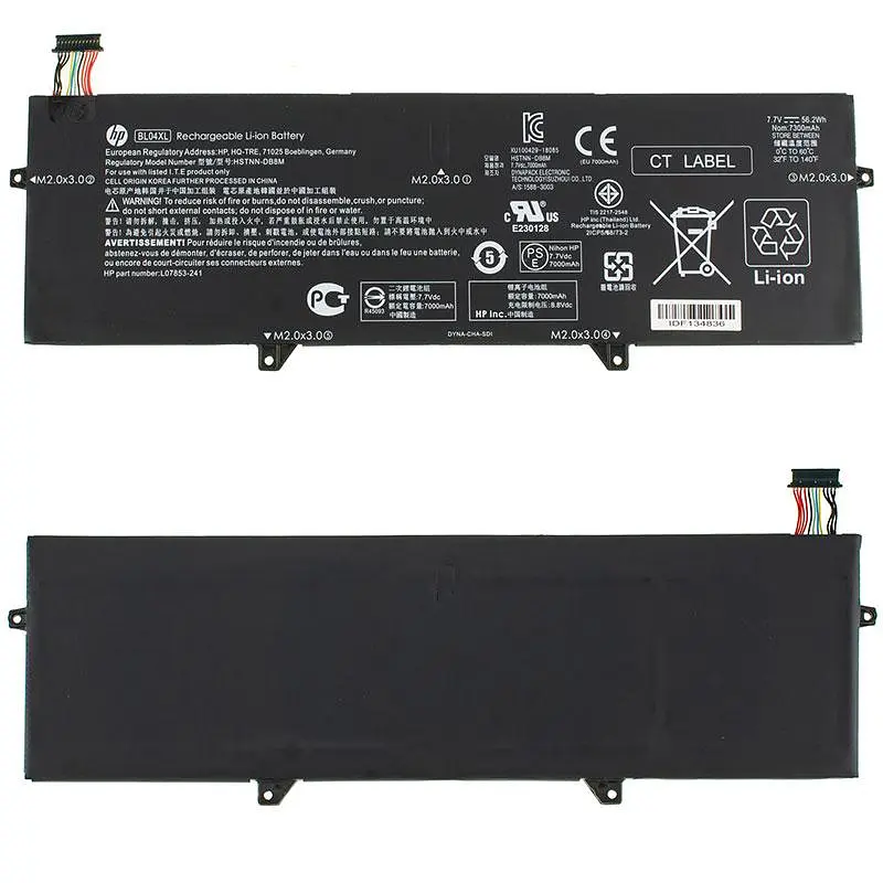 Батарея Hewlett Packard для ноутбука HP BL04XL (EliteBook x360 1040 G5 1040 G6) 7.7V 56.2Wh Чорний - фото 2