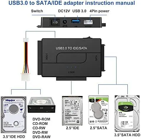 Адаптер Baolongking USB 3.0 для SATA/IDE HDD та SSD - фото 4