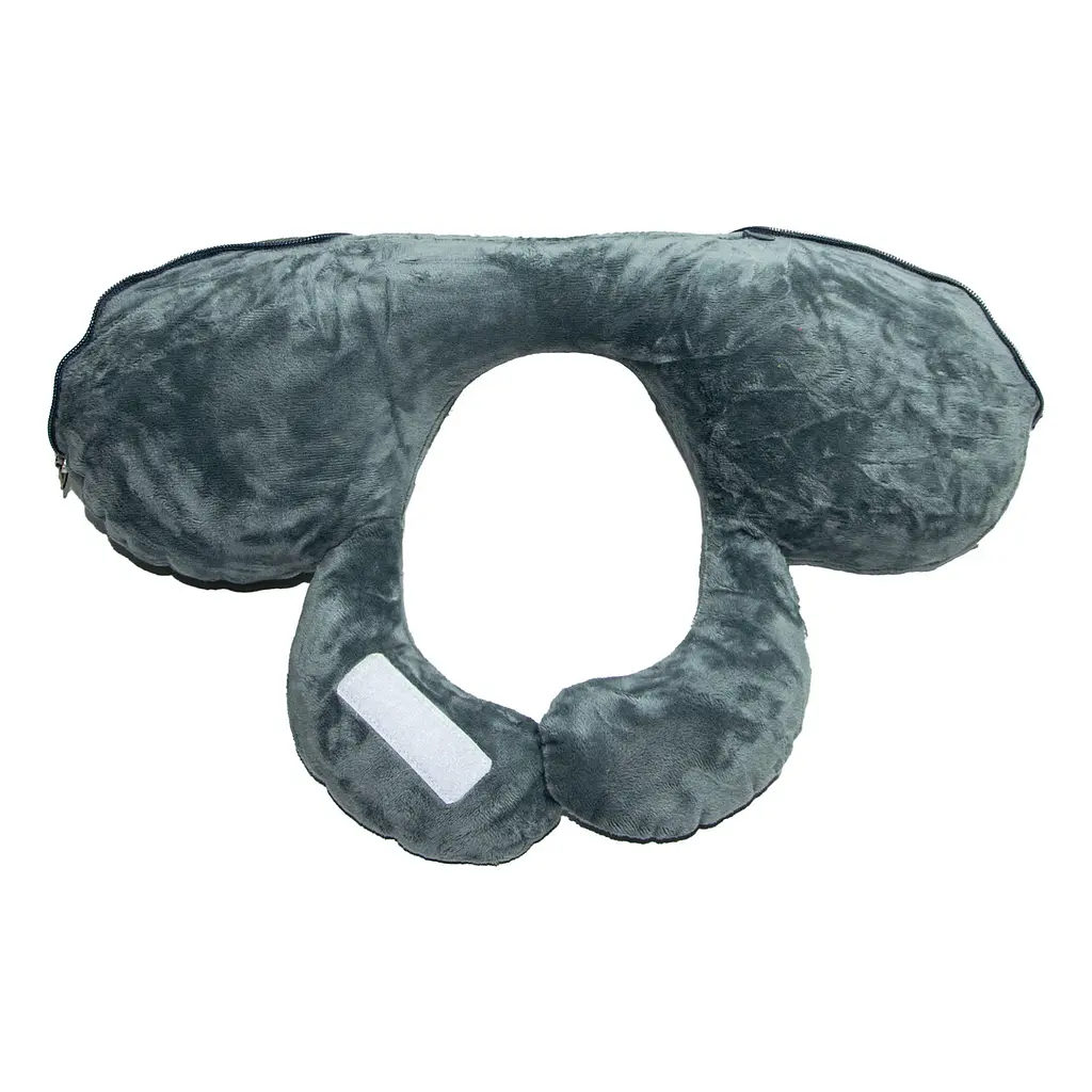 Надувна подушка дорожня сіра під голову та шию Inflatable pillow - фото 4