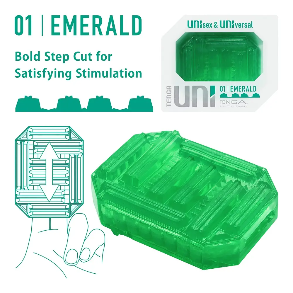 Мастурбатор Tenga Uni 01 Emerald зеленый - фото 3